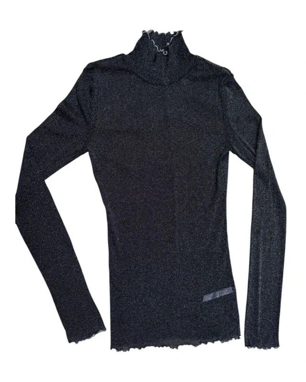 Free People Sparkly Mesh Turtleneck Autumn Layering Top Sheer - M